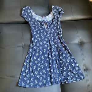 Blue flower print dress